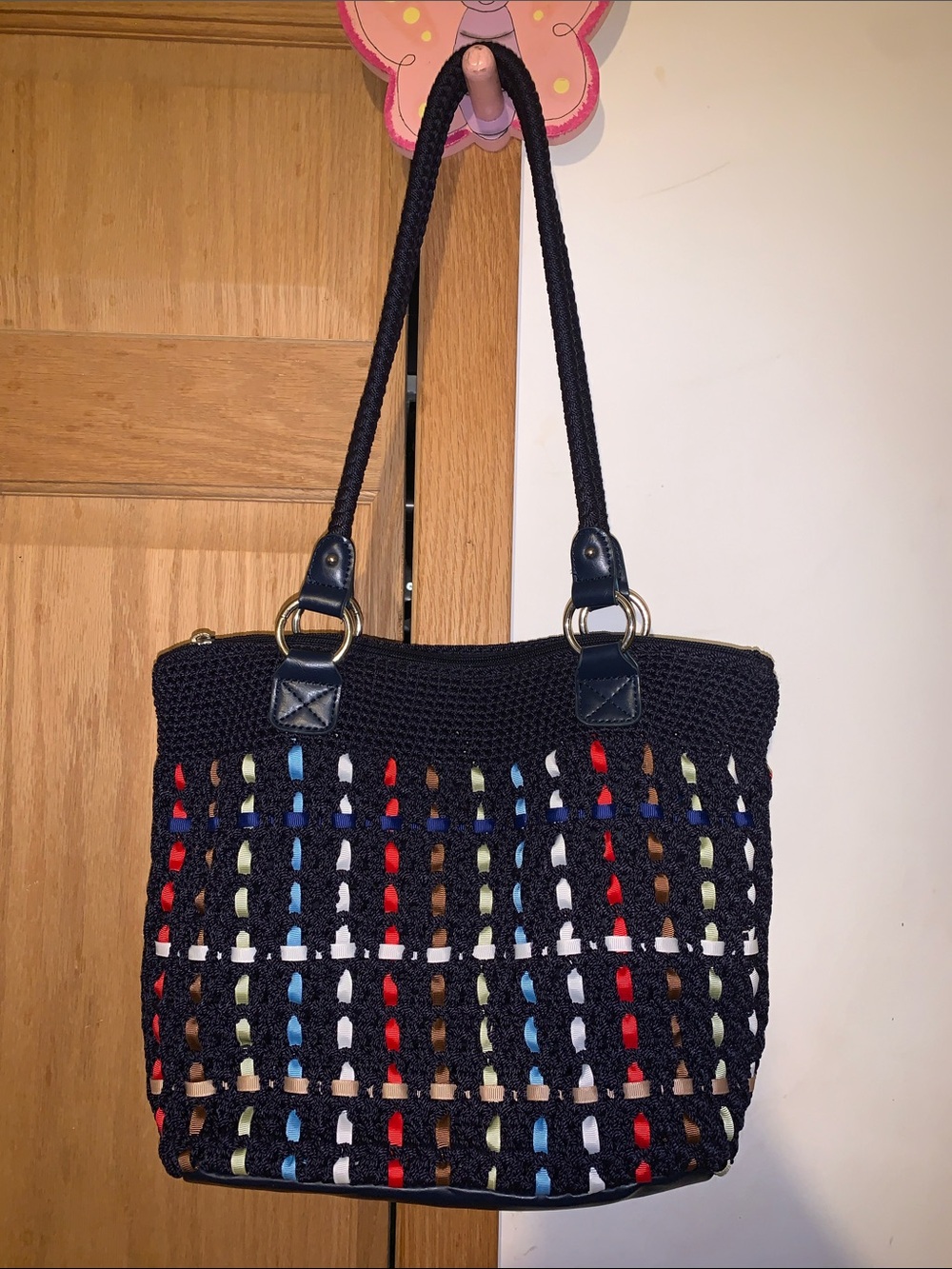 Woven Multicolor Tote Bag